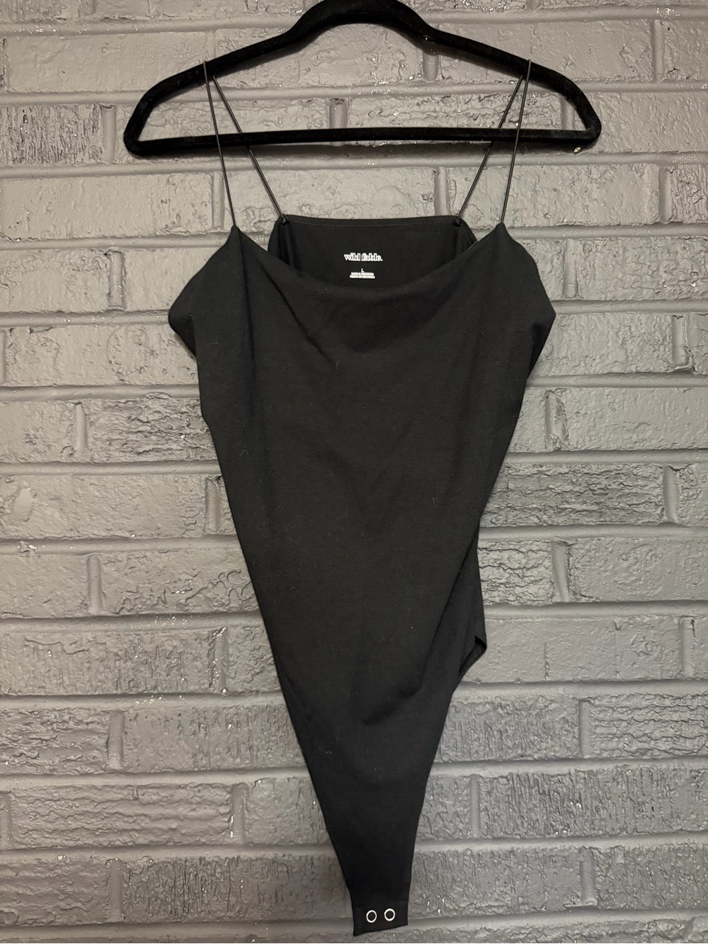 wild fable Black Slim Strap Tank Bodysuit